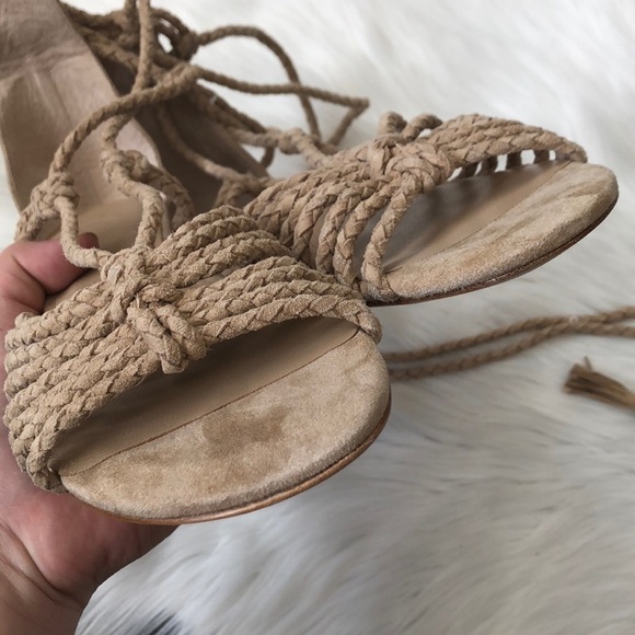 Joie Falk Ankle Tie Flat Sandal Powder Strappy 8 - Picture 4 of 8